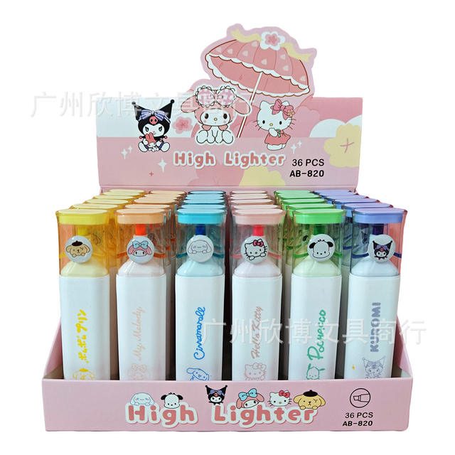 Sanrio Cartoon Highlighter Pens for Elementary School Students, High-Quality Cute Watercolor Pens for Marking Lines and Highlighting Graffiti detail 6