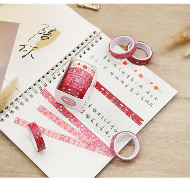 Mori watercolor and paper tape set 5 involved in creative geometric pattern Basic students diy stationery hand account tape detail 10