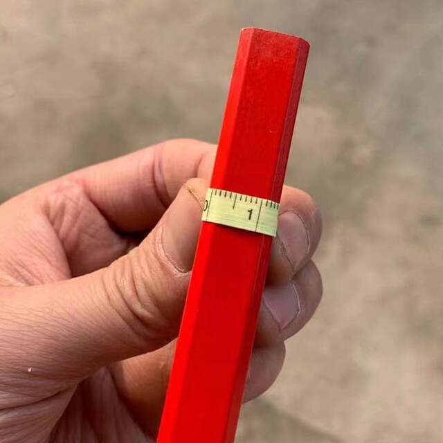 Woodworking Pencil Site Special Marking Work Special Flat Head Pen Wood Black Octagonal Red Square Line High Color Value detail 9