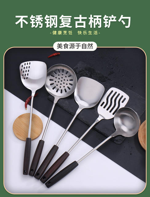 Spatula wholesale household products kitchenware stir-fry shovel stainless steel shovel spoon kitchen utensils home shovel vintage set detail 3