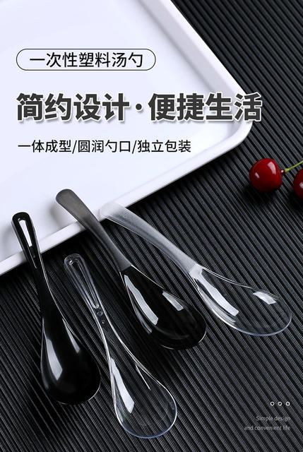 Disposable Spoons Individually Packaged Plastic Thickeneded Bibimbap Spoon Transparent Takeaway Commercial Crystal Dessert Spoon Wholesale detail 2