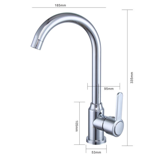 Kitchen faucet hot and cold stainless steel dish basin faucet perforated ball big curved dish basin sink hot and cold faucet detail 2