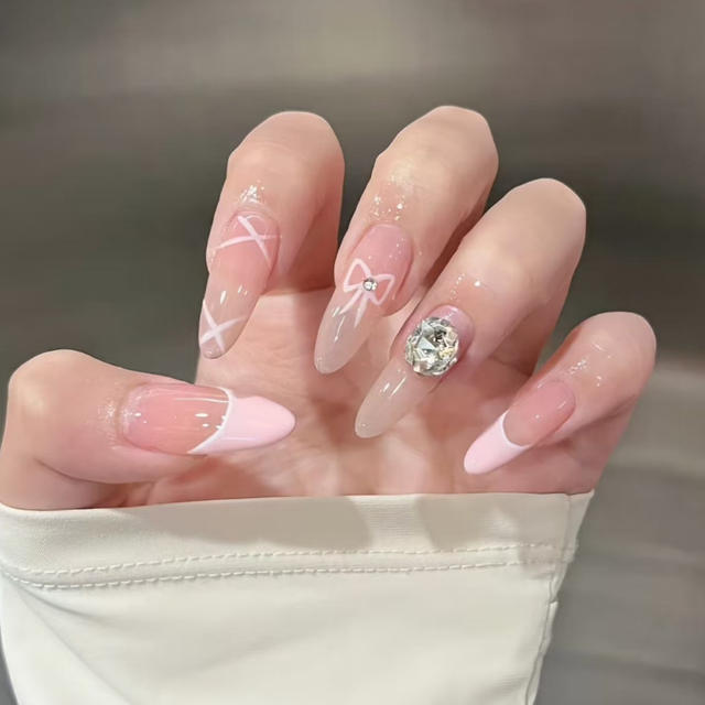 10 Pieces of Coded Rich Daughter Fairy Elegant Sparkling Atmosphere Internet Celebrity Style Removable Wearable Nail Patch detail 11
