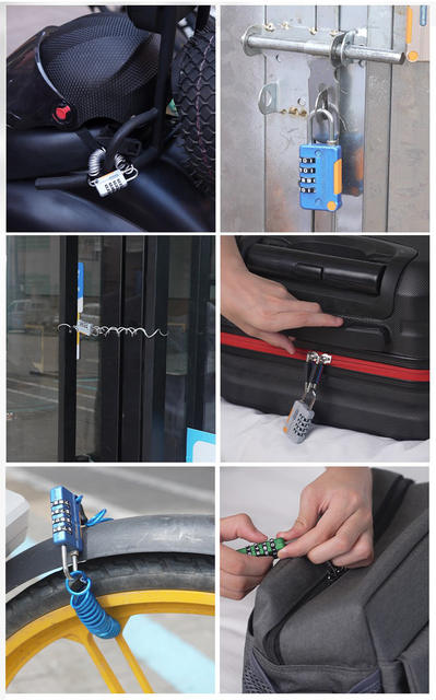 Open padlock 4-digit password anti-theft lock gym small Lock Master padlock key password padlock cabinet luggage detail 4