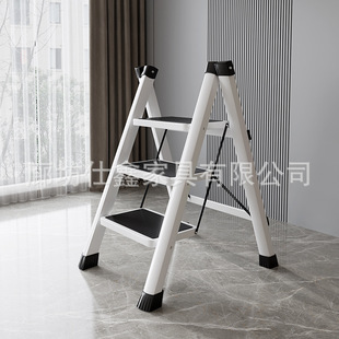 Household Folding Ladder, Indoor Eight-Step A-Frame Ladder with Widened Wave-Shaped Steps, Telescopic Staircase, Non-Slip Straight Ladder, Wholesale detail 2