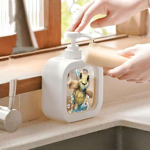 Cute Turtle-Shaped Soap Dispenser - Moisturizing Hand Soap Pump Bottle Suitable for Bathroom and Kitchen Use detail 2