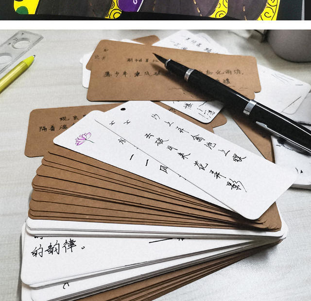 DIY Blank Bookmarks Paper Hand-Painted Craft Material Kit for Children to Make Kindergarten Cards with Tassels detail 9