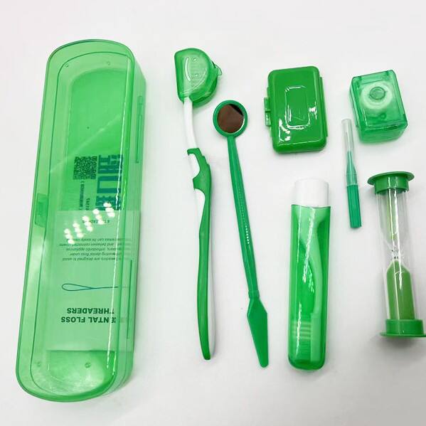 Orthodontic Oral Care Set Orthodontic Wax Toothbrush Dental Floss Oral Mirror Set Dental Clinic Gift Eight-Piece Set detail 7