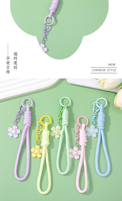 Sakura Bead Keychain Phone Lanyard Bead Pendant Car Decoration Bag Charm Doll Pendant Wholesale detail 8