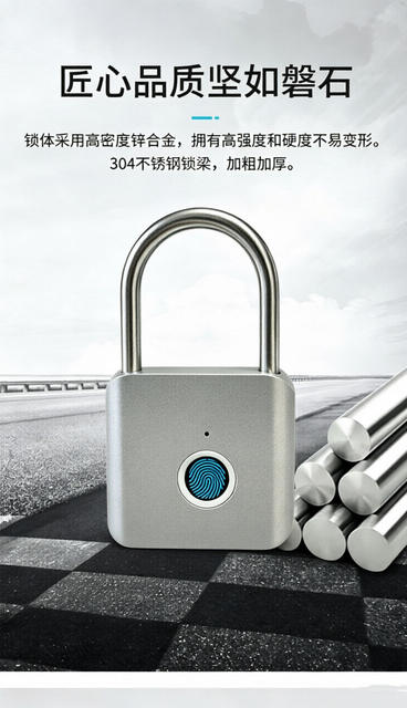 Cross-Border Wholesale Fast Fingerprint Recognition Smart Padlock Metal Anti-Theft Suitcase Lock Portable Identification Security Lock detail 12
