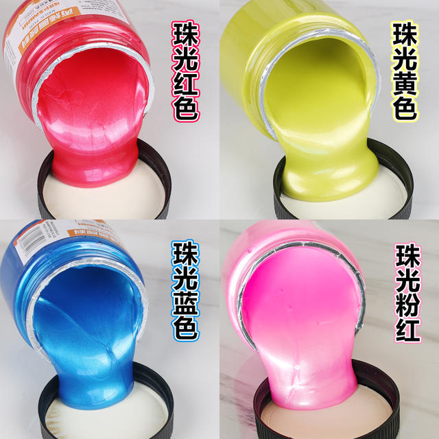 Pearlescent gold silver 300ml metallic paint wall painting hand painted pearlescent paint wholesale golden acrylic paint detail 9