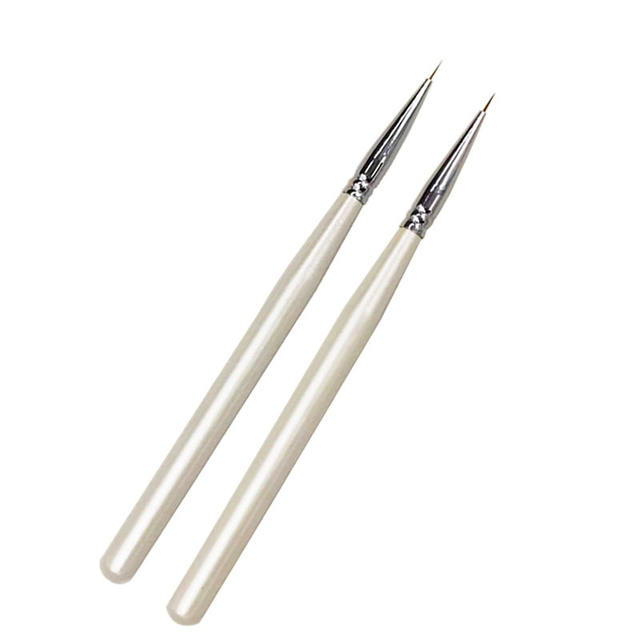 Factory Direct Sales Nail Art Drawing Pen Pearlescent White Wood Pole Thin Drawing Hook Line Pen Color Painting Flower Pen Bjd Facial Pen detail 5