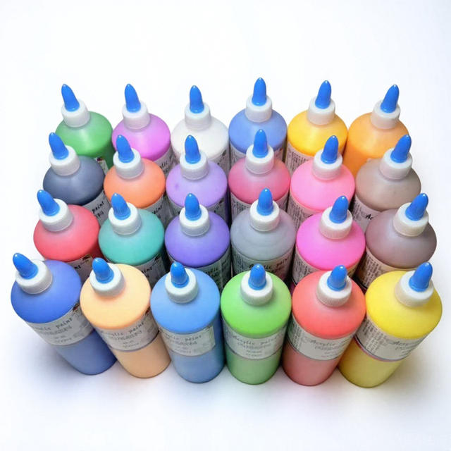 Acrylic Paint 500ml Large Bottle Set Kidsren's Painted Plaster Doll Wall Painting Fluid Painting Hand-Painted Stone Painting detail 3