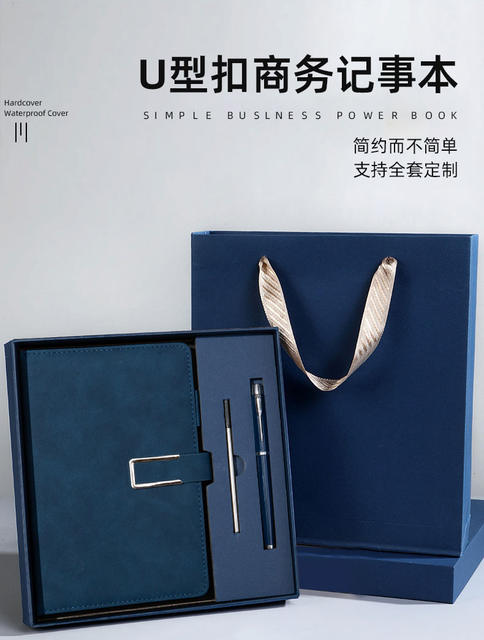 A5 Notebook with Custom Logo, Thick Leather Cover, Buckle Closure, Business Meeting Notepad, High-Quality Diary detail 2