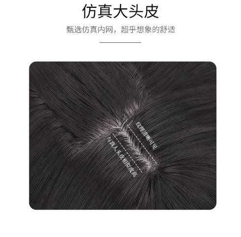 Xuchang Wig Full Head Cover Long Black Long Straight Curly Hair Full Head 85cm Natural jk Less lolita Full Head Cover Style detail 6