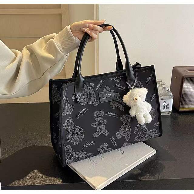 Canvas Big Bag 2024 New Tote Underarm Bag Fashion Commuter Handbag Large Capacity Outgoing Mummy Bag detail 8