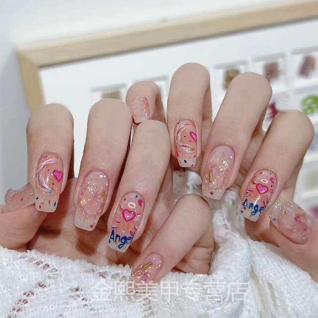 Children's Nail Stickers, Girls' Non-Toxic Nail Art Stickers, Dopamine Rainbow 2026 New Self-Adhesive No-Bake Decorations detail 7