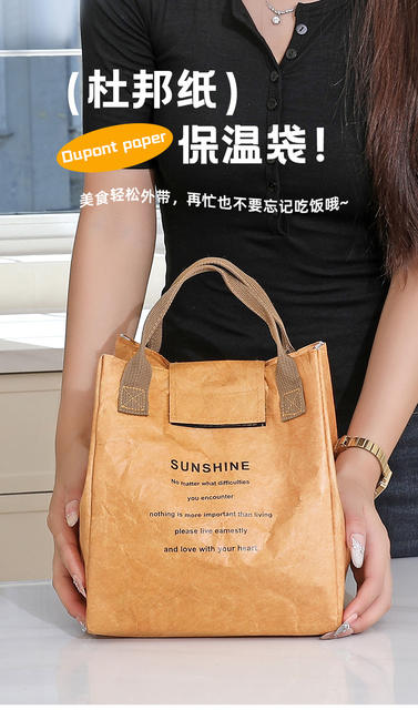 Dupont Paper Insulated Lunch Bag Bento Bag Office Worker Portable Lunch Box Bag Japanese Creative Niche Ins Ice Bag Student detail 1