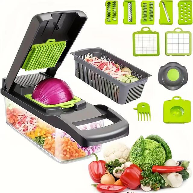Cross-Border Amazon Multifunctional Vegetable Cutting Tool Kitchen Dicer Grater Shredder Vegetable Chopper detail 4