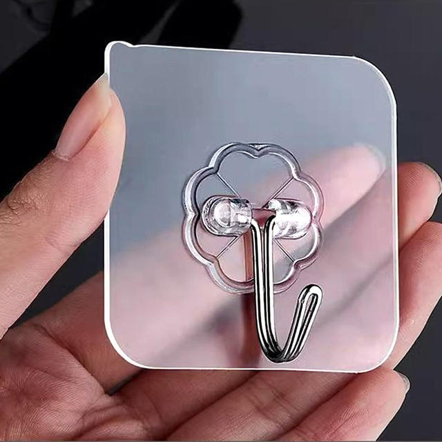 Japanese 100000 Punch-free Transparent Hook Non-marking Adhesive Hook Bathroom Kitchen Coat Storage Hook Source Manufacturer