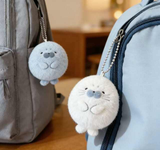 Super Cute and Adorable Seal No. 4 Gray Plush Pendant, Same Style as the Popular Cartoon Doll on Red Book detail 1