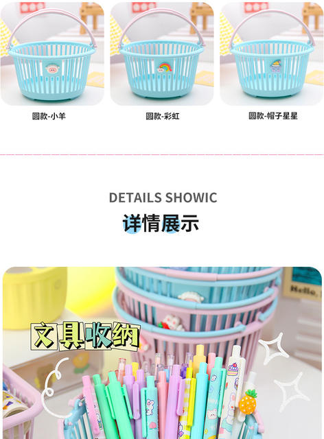 Square Plastic Picking Basket for Orchard, Hollow Strawberry Fruit Basket, Plastic Basket for Desktop Miscellaneous Items Organization and Storage detail 3