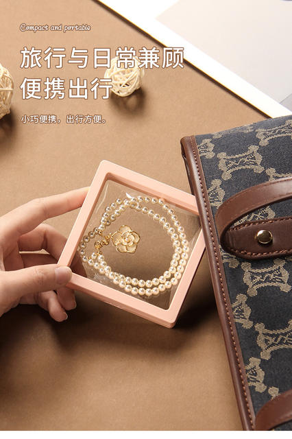 in stock jewelry storage box PE film suspension box transparent display necklace earrings color packaging jewelry gift box detail 10