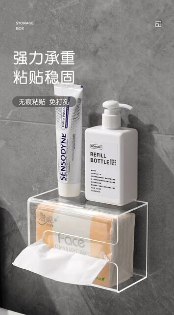 Transparent Acrylic Tissue Box Towel Storage Box Desktop Kitchen Restaurant Napkin Bathroom Tissue Box detail 4
