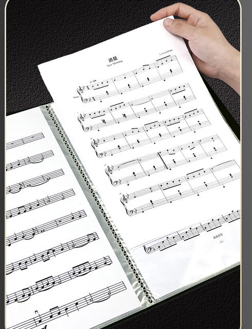 Music score clip Student music score book clip Loose-leaf piano score A4 data book Insert file bag Piano song score clip detail 6