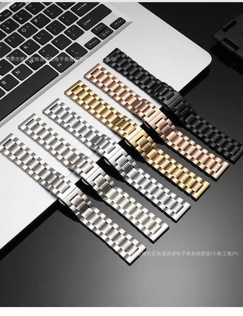Factory Direct Sales In-Stock Master Craftsman Five-Piece Steel Band Curved 304 Stainless Steel Metal Smart Watch Band Compatible with Samsung Huawei detail 11