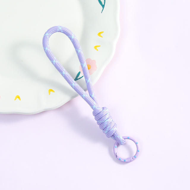 New Color-Blocked Mobile Phone Lanyard Accessories DIY Handmade Keychain Ring Accessories Material Bag Pendant Accessories Wholesale detail 8