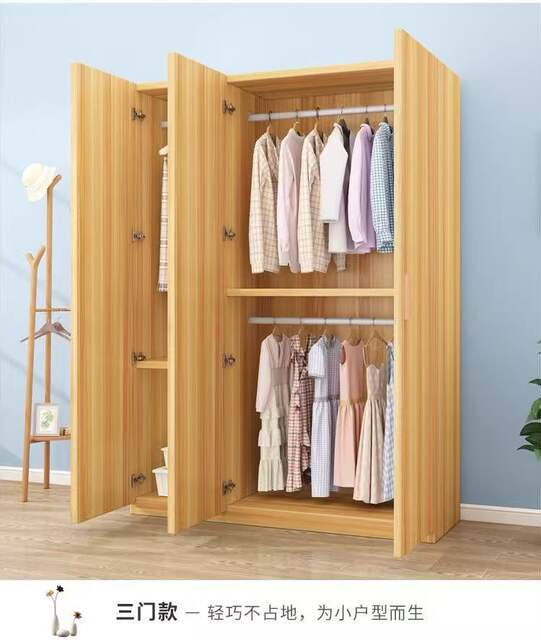 Wardrobe for Home Use, Economical Modern Minimalist Assembly Wardrobe, Bedroom Storage, Rental Room Solid Wood Simple Storage Cabinet detail 12