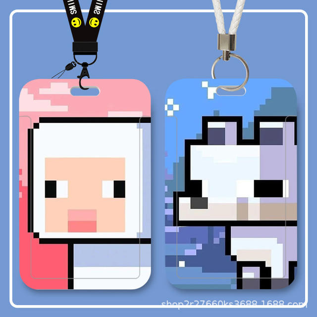 Minecraft Game Student Sliding Rice Bus Card Id Card Protective Cover Access Control Campus Card Holder Storage detail 9