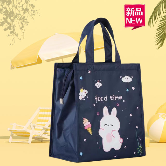Lunch Box Bag Thermal Insulation Bag Thickened Large Rice Bag Aluminum Foil Canvas Vegetable Lunch Box Warm and Cold Work Tote Bag detail 4