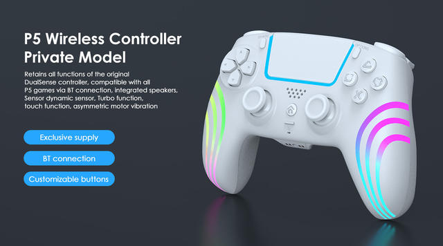 New Product Ps5 Bluetooth Controller Ps5Slim Game Controller with Colorful Lights Ps5 Wireless Controller detail 9
