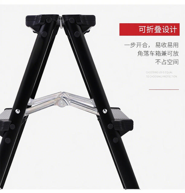 Aluminum Alloy Reporter Ladder, Foldable Indoor Staircase, Portable on Both Sides, Multi-Functional Household Step Ladder, Engineering Ladder Stool detail 6