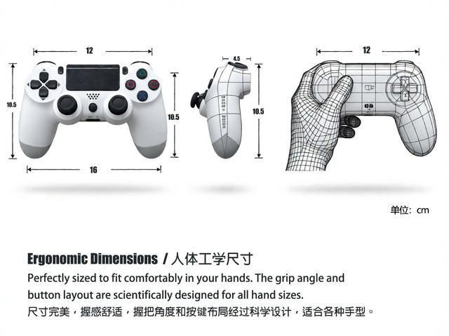 P4 Game Controller Us Version Dual Vibration Wireless Bluetooth P4 European Version P4 Steam Dual Vibration Game Controller detail 4