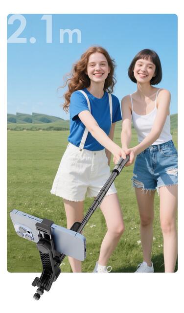 K29 Mobile Phone Bluetooth Remote Control Tripod Selfie Stick Four-Axis Handheld Stabilizer Live Broadcast Floor Stand 2.15m detail 10