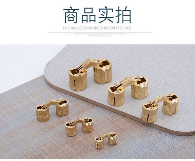 Copper Concealed Hinge Cylindrical Type Hidden Full Copper Hinge Decorative Box Hardware Accessories Cross-Border Hot Sale detail 12