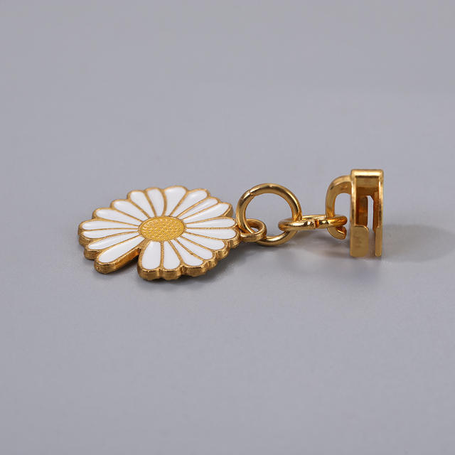 Small Daisy Zipper Puller Zinc Alloy Nylon Zipper Puller Simple Luggage and Clothing Accessories Zipper Puller Wholesale detail 3