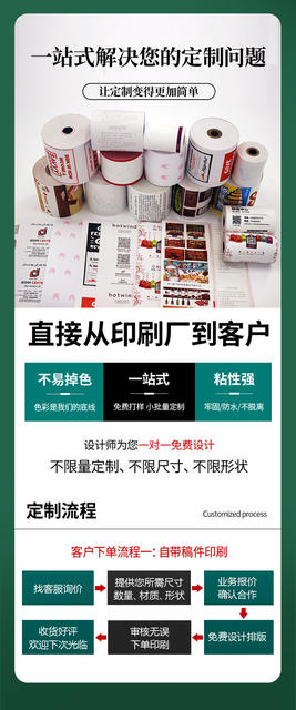 Thermal cash register paper 57x 50 printing roll paper US group take-out universal 58mm receipt machine special thermal paper 80x80 detail 4