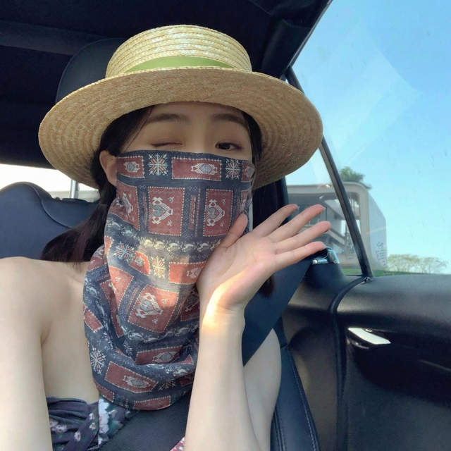 Summer Women's Full-Face Ice Silk Sun Protection Mask, Neck Gaiter, Uv Protection, Sunshade Veil for Cycling detail 8
