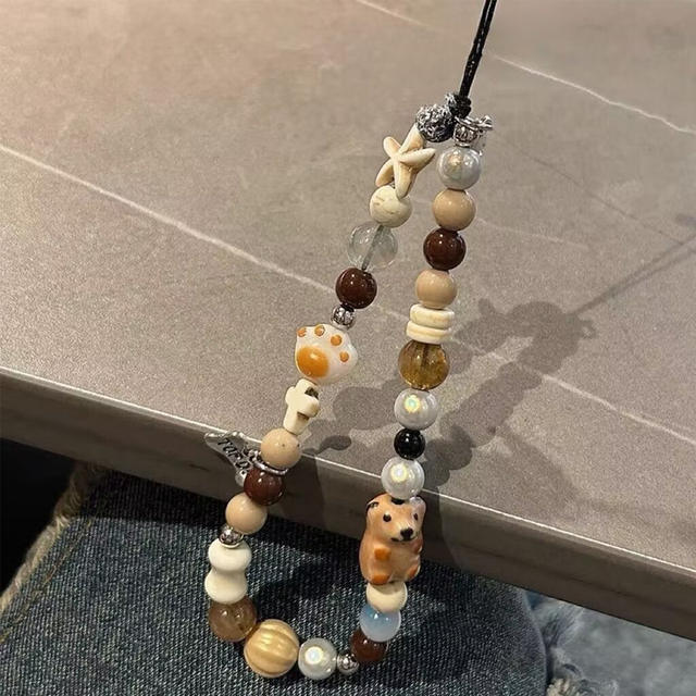 New Cross-Border Sweet Style Phone Lanyard with Fresh Beaded Design, Personalized Phone Chain, Ccd Camera Portable Accessory detail 4