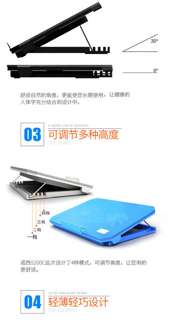 Nokia S200C Laptop Cooler Adjustable Stand Foldable Silent Air-Cooled Desktop Computer Cooling Base detail 5