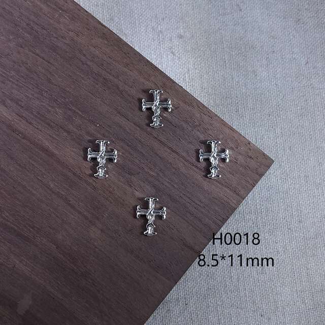Nail Art Metal Accessories Wholesale for Export, Silver Alloy Cross 456, Punk Style Nail Art Wholesale detail 1