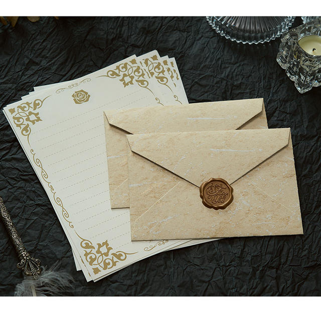 Morning foam gilded envelope letterhead suit channel style relief texture handwritten love letter valentine's day paint envelope detail 10