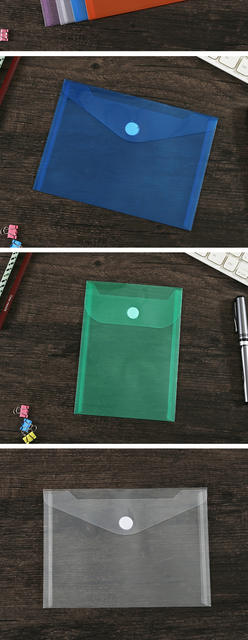 Wholesale A5 horizontal hook and loop transparent file bag vertical A4 certificate bill data hand account storage file bag detail 8