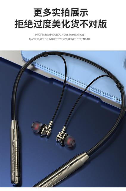 Hot-Selling Neck-Mounted Wireless Headphones with Digital Battery Display, Ultra-Long Standby Time, Neck-Hanging Sports High-Quality Bluetooth Earphones detail 11