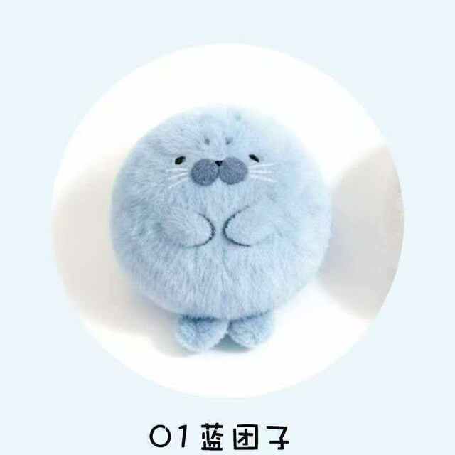 Super Cute and Adorable Seal No. 4 Gray Plush Pendant, Same Style as on Xiaohongshu, Cartoon Plush Pendant Decoration detail 5