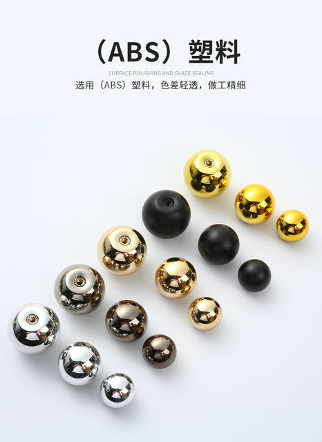 Small Ball Handle European Cream Style Furniture Accessories Drawer Handle Single Hole Exposed Plastic Solid Handle detail 3